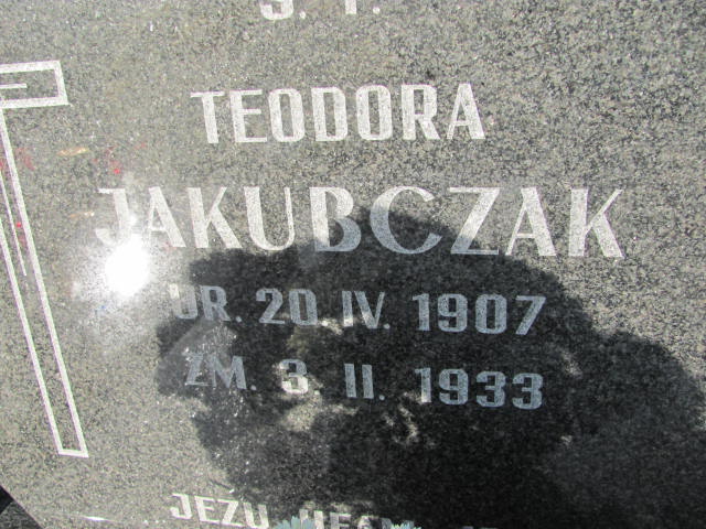 Teodora Jakubczak 1907 Janów Złoty Potok - Grobonet - Wyszukiwarka osób pochowanych