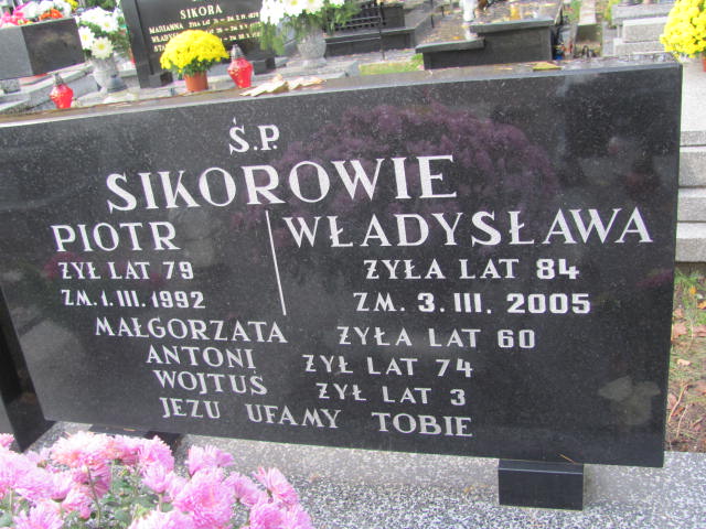 Wojciech Józef Sikora 1952 Janów Złoty Potok - Grobonet - Wyszukiwarka osób pochowanych