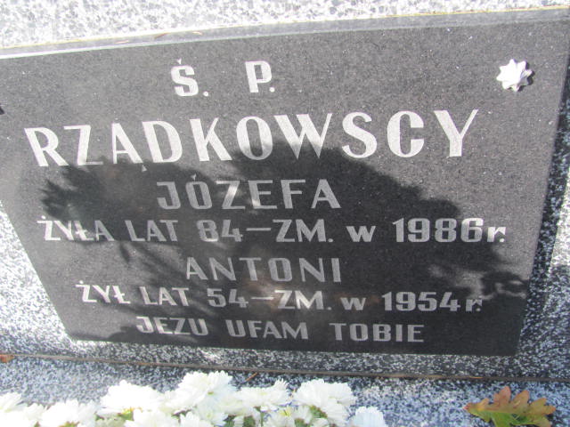 Józefa Rządkowska 1902 Janów Złoty Potok - Grobonet - Wyszukiwarka osób pochowanych